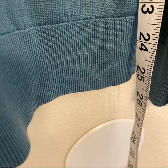 Katherine Barclay 100% Merino Extra Fine Wool Crewneck Sweater Teal Blue -L - Picture 7 of 9
